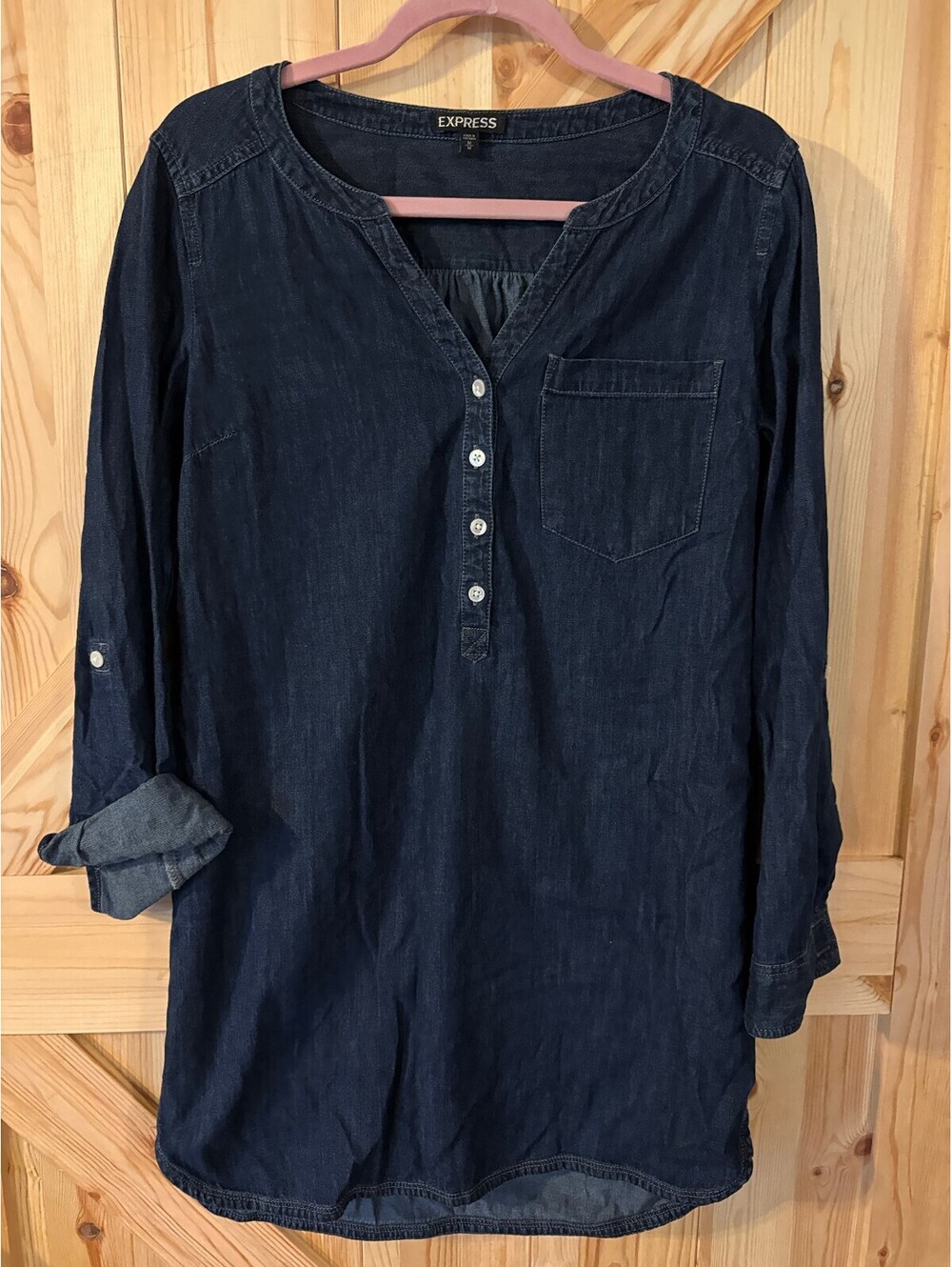 Express Women's Denim Tunic Shirt Dress Medium